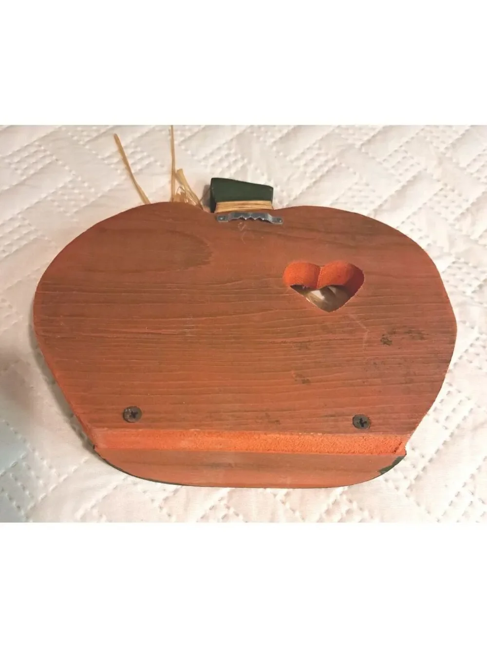 Vintage Handmade Wooden Pumpkin Wall Hanging Pumpkin Shelf/Votive Holder 9